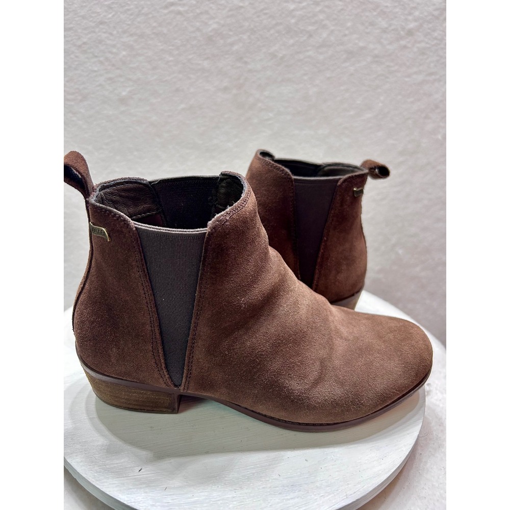 Skechers Arch Fit Women 7 Brown Suede Chelsea Ankle Boots 167327 Choc Booties